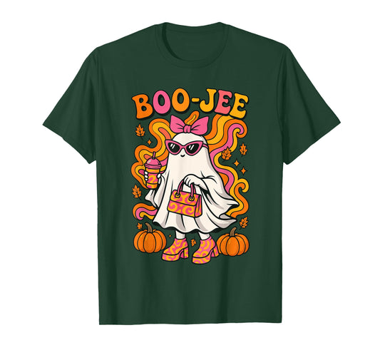 Boojee Halloween Shirt For Women, Cute Ghost Spooky Season T-Shirt