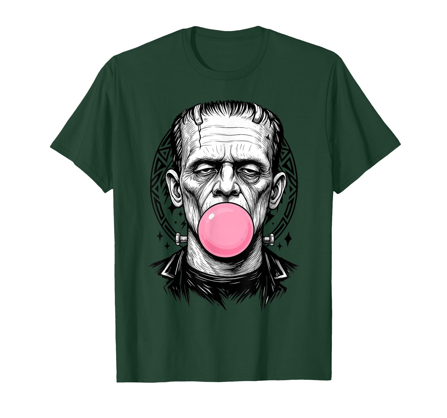 Frankenstein Monster Bubble Gum Funny Vintage Halloween T-Shirt