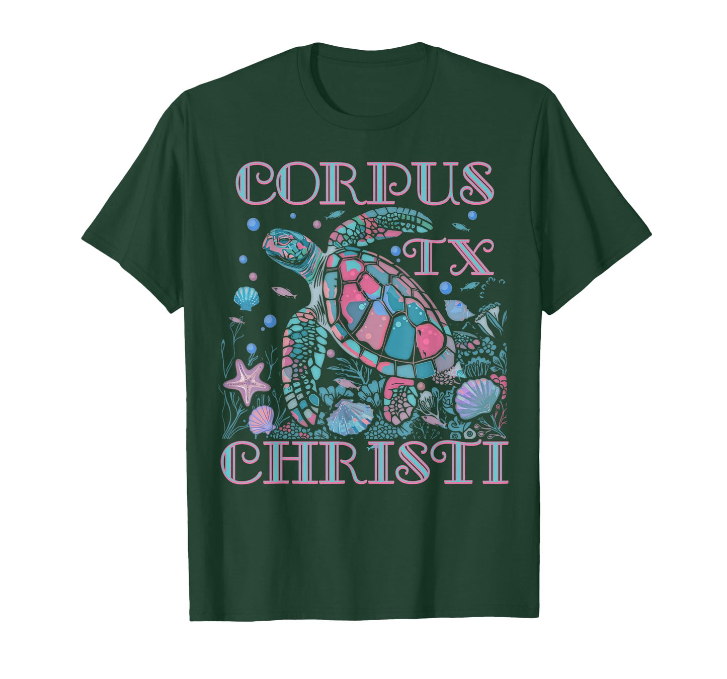CORPUS CHRISTI TX TURTLE LOVER COLORFUL BEACH SOUVENIR T-Shirt