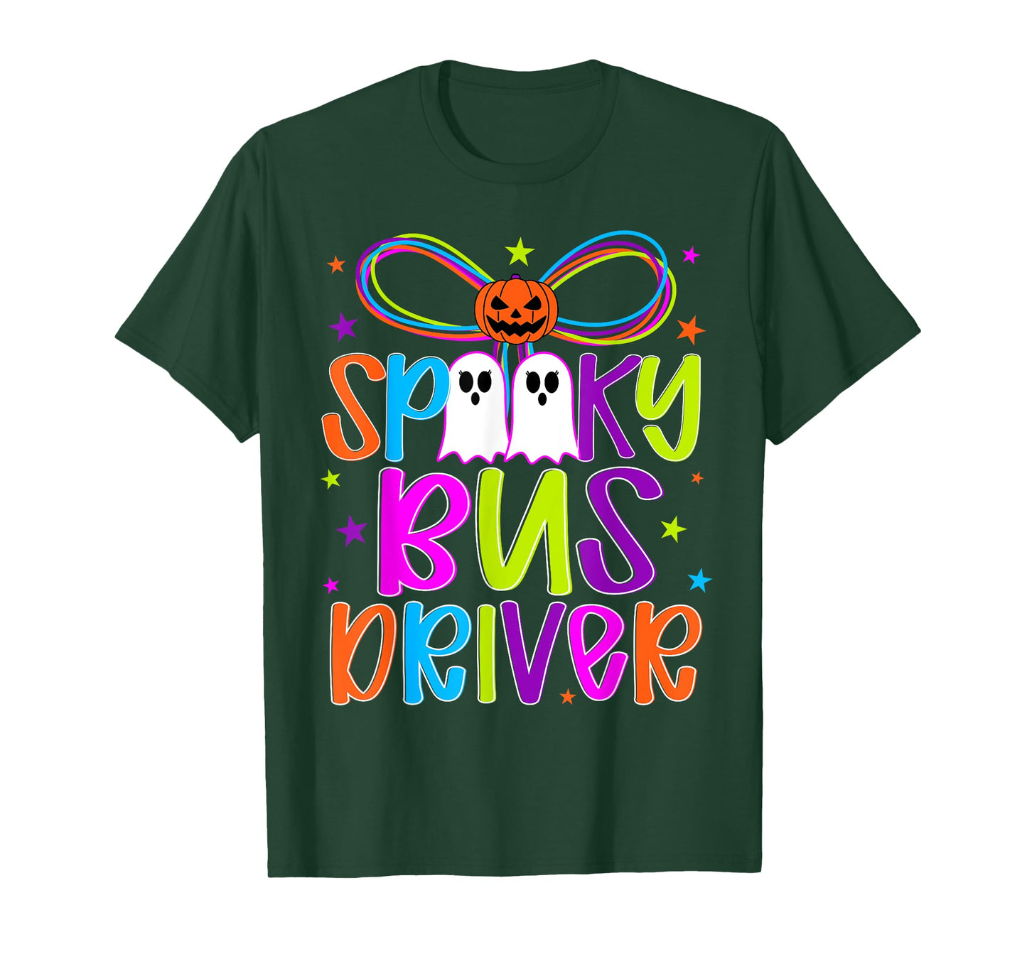 Spooky Bus Driver Halloween Bus Driving Preppy T-Shirt