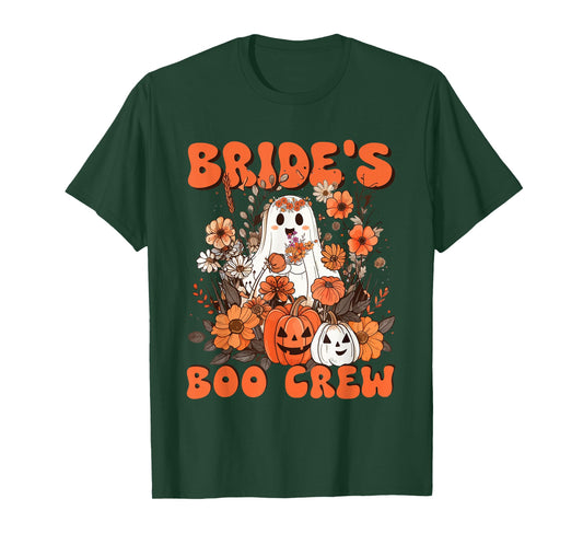 Bride's Boo Crew Floral Ghost Bachelorette Wedding Halloween T-Shirt