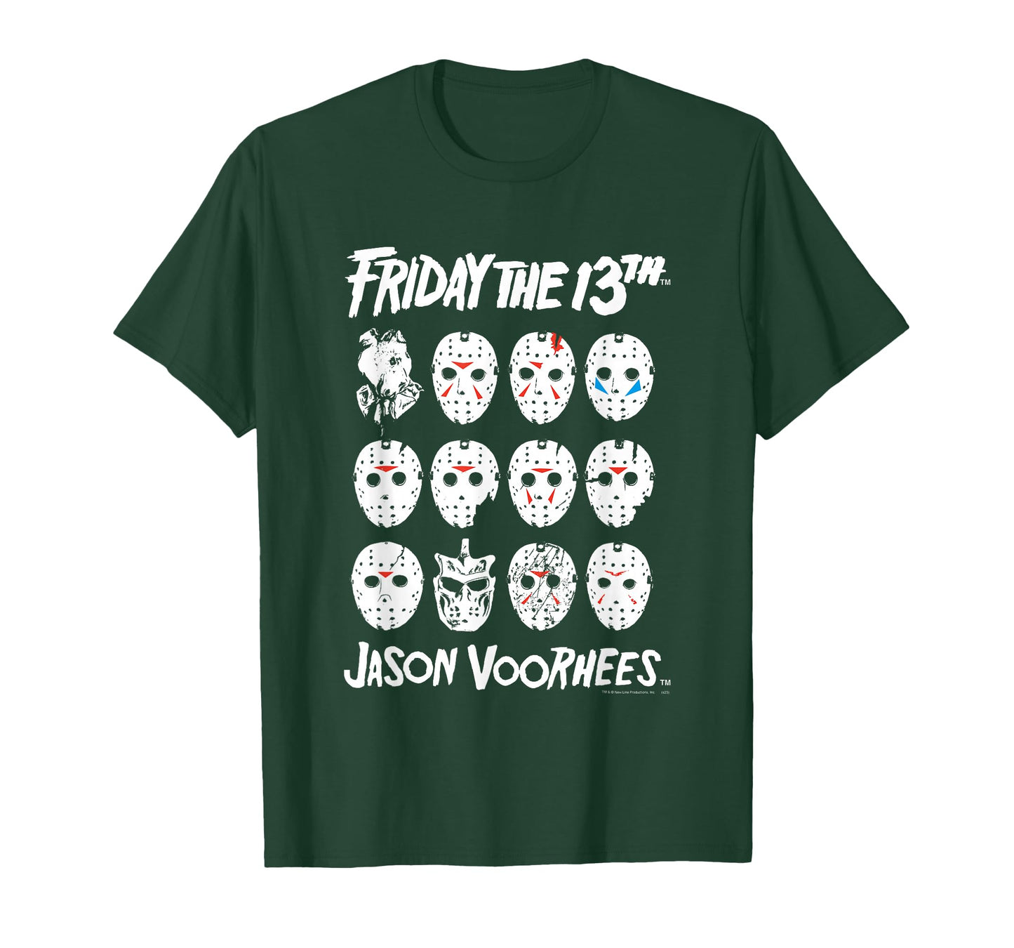 Friday The 13th The Masks of Jason Voorhees Horror Movie T-Shirt