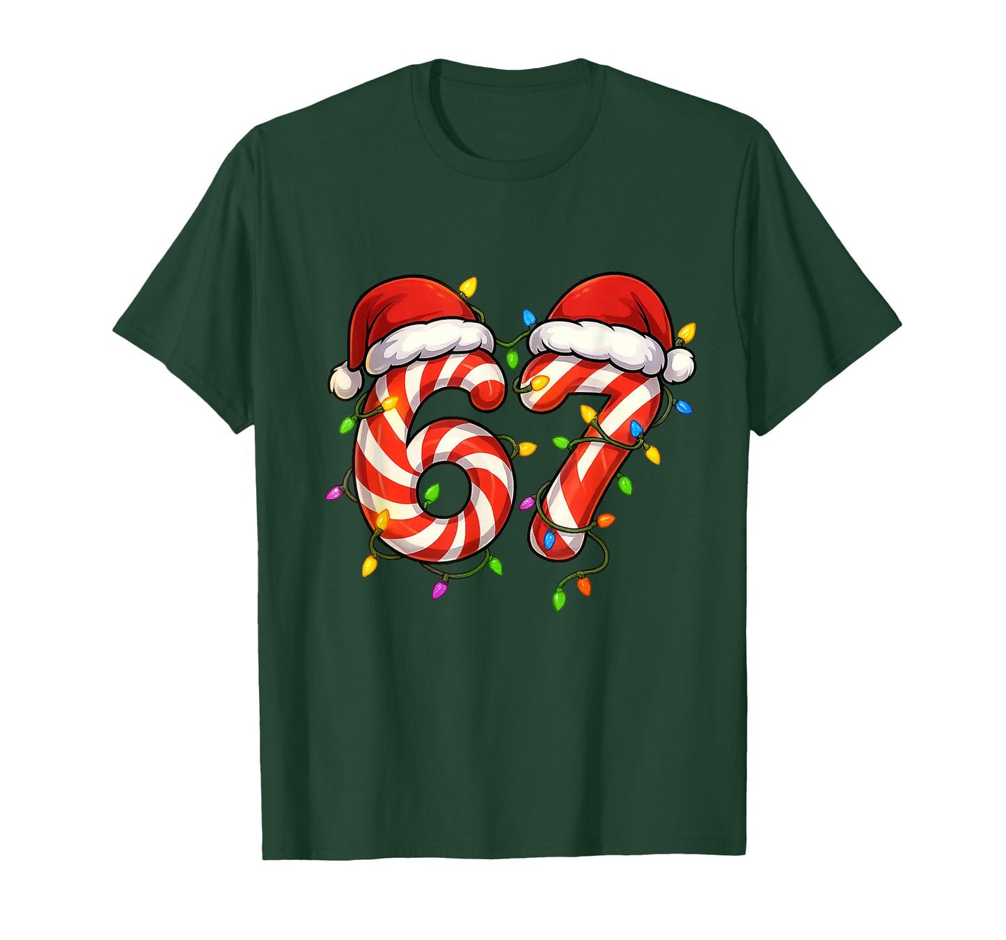 Viral 67 Candy Canes Santa Holiday Kids Humor T-Shirt