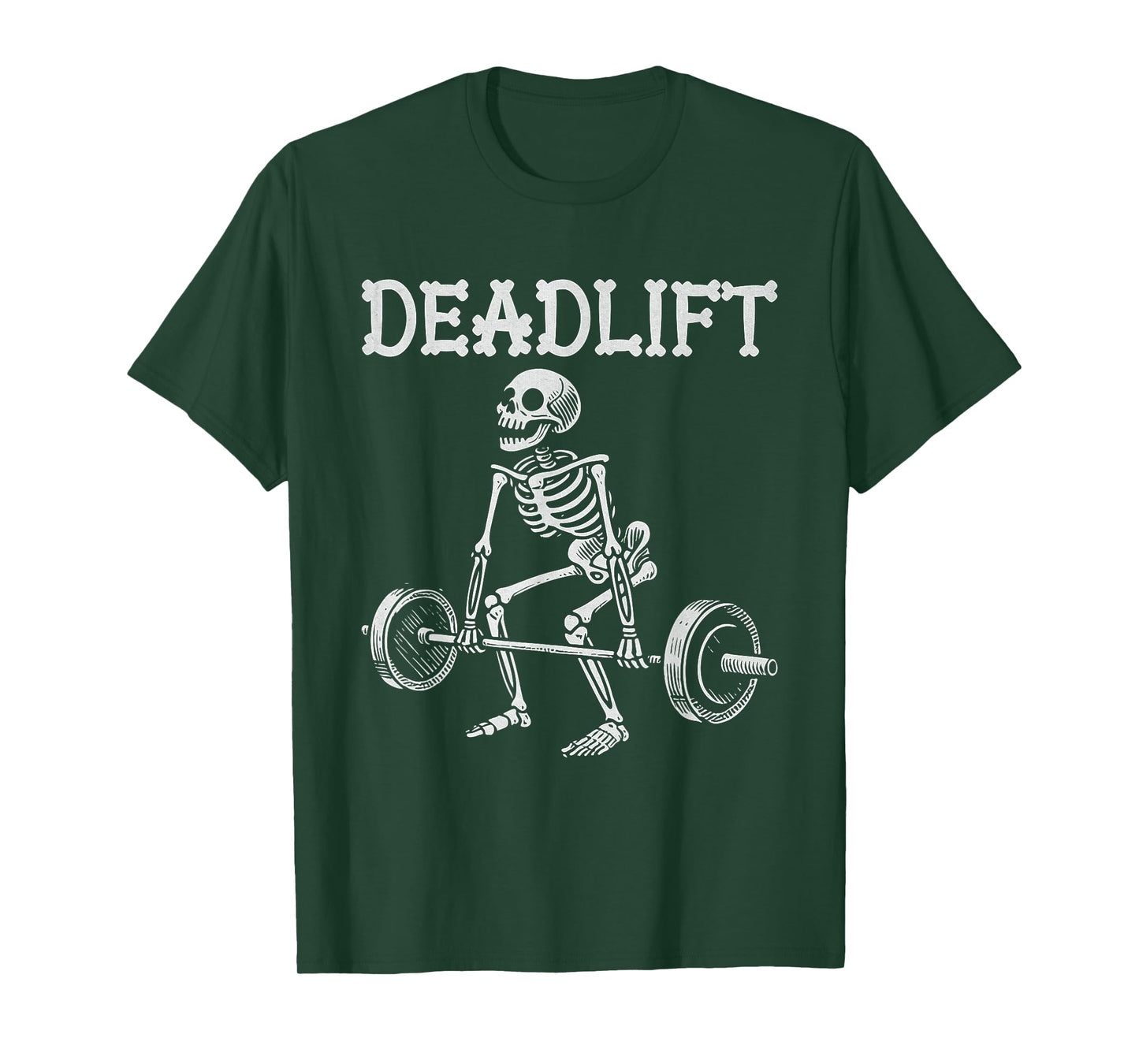 DEADLIFT Funny Halloween Skeleton Weight Lifting Workout T-Shirt