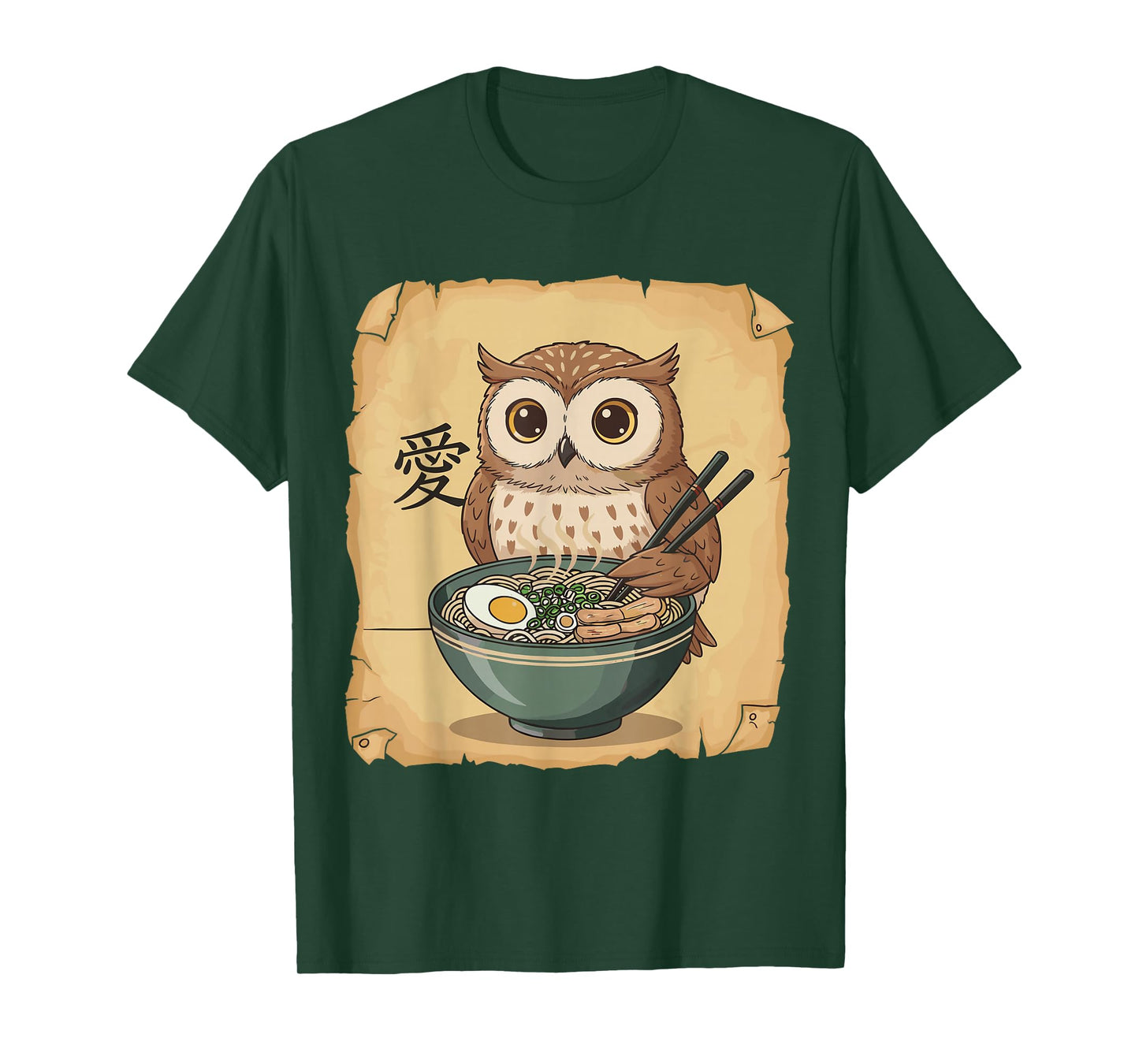 Ramen Owl Noodle Kawaii Lover Japanese Funny Graphic T-Shirt