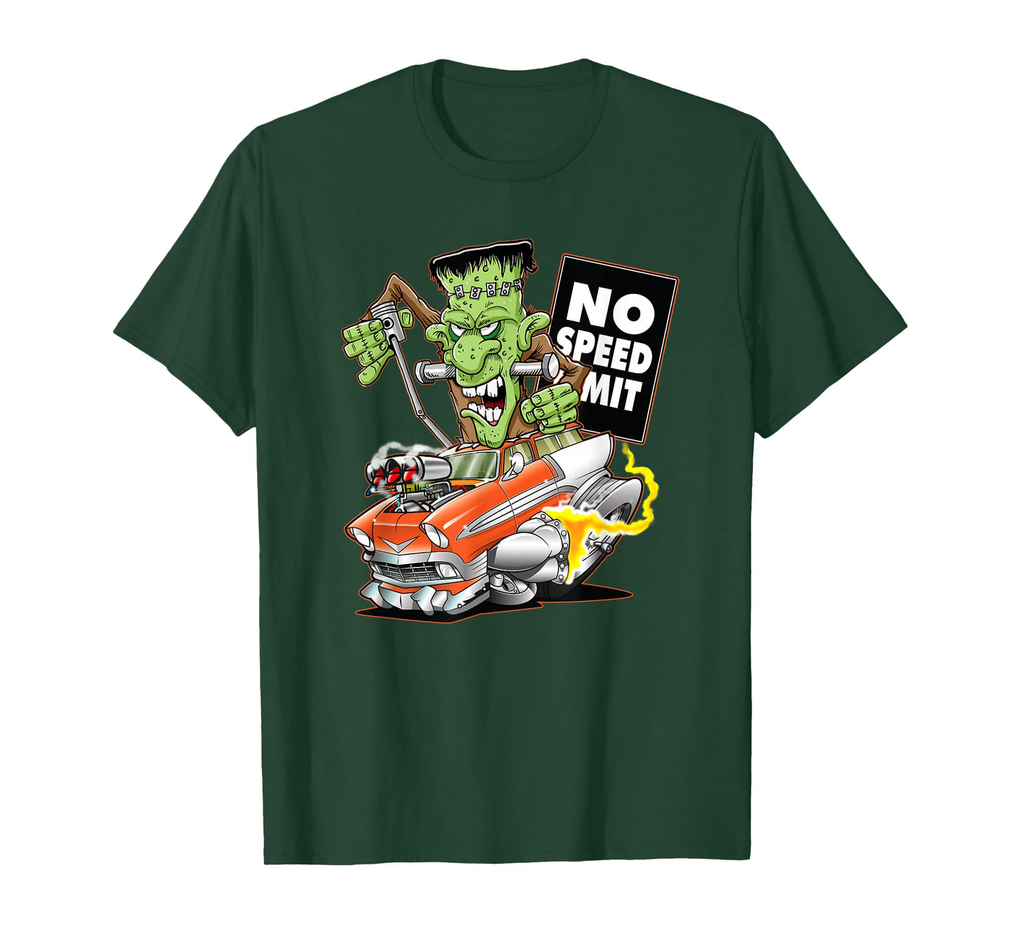 1956 Funny Cartoon Hot Rod Monster Vintage Car T-Shirt