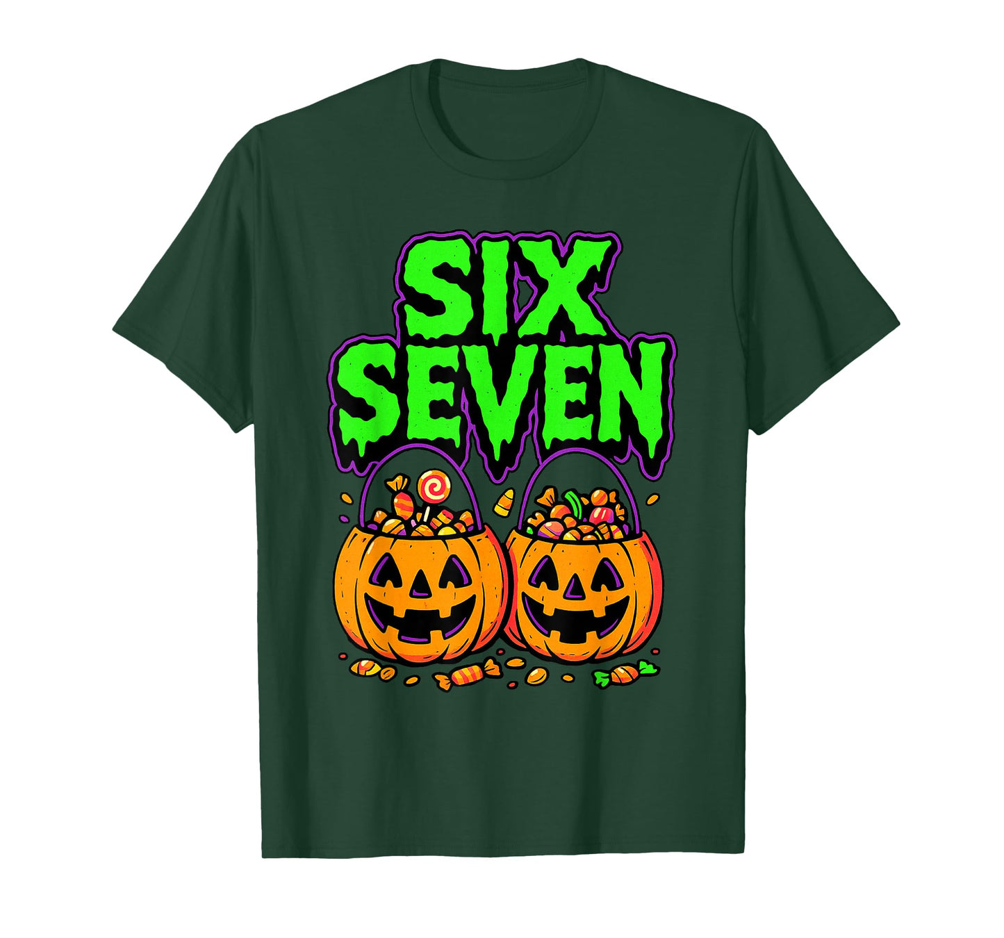 Six Seven Halloween 6-7 Funny Teen Slang Fall Rizz Kids Fun T-Shirt