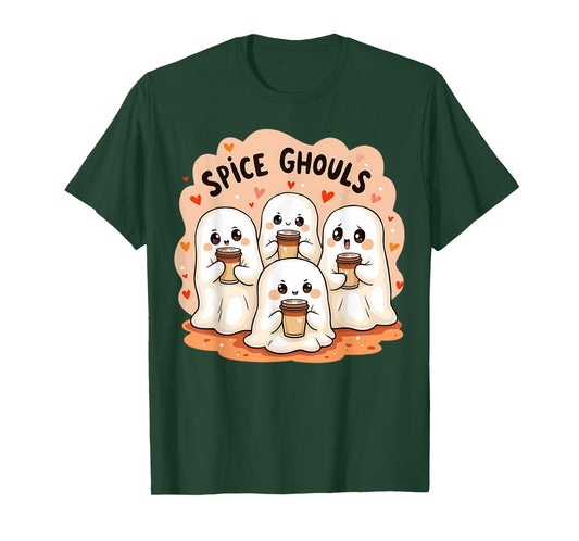 Spice Ghouls Funny Halloween Ghost Pumpkin Women Graphic T-Shirt