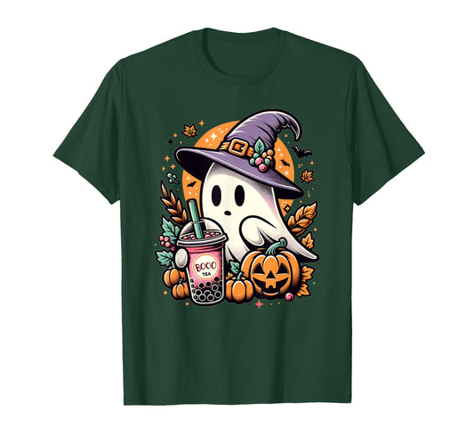 Halloween Ghost Funny Halloween Bubble Tea T-Shirt