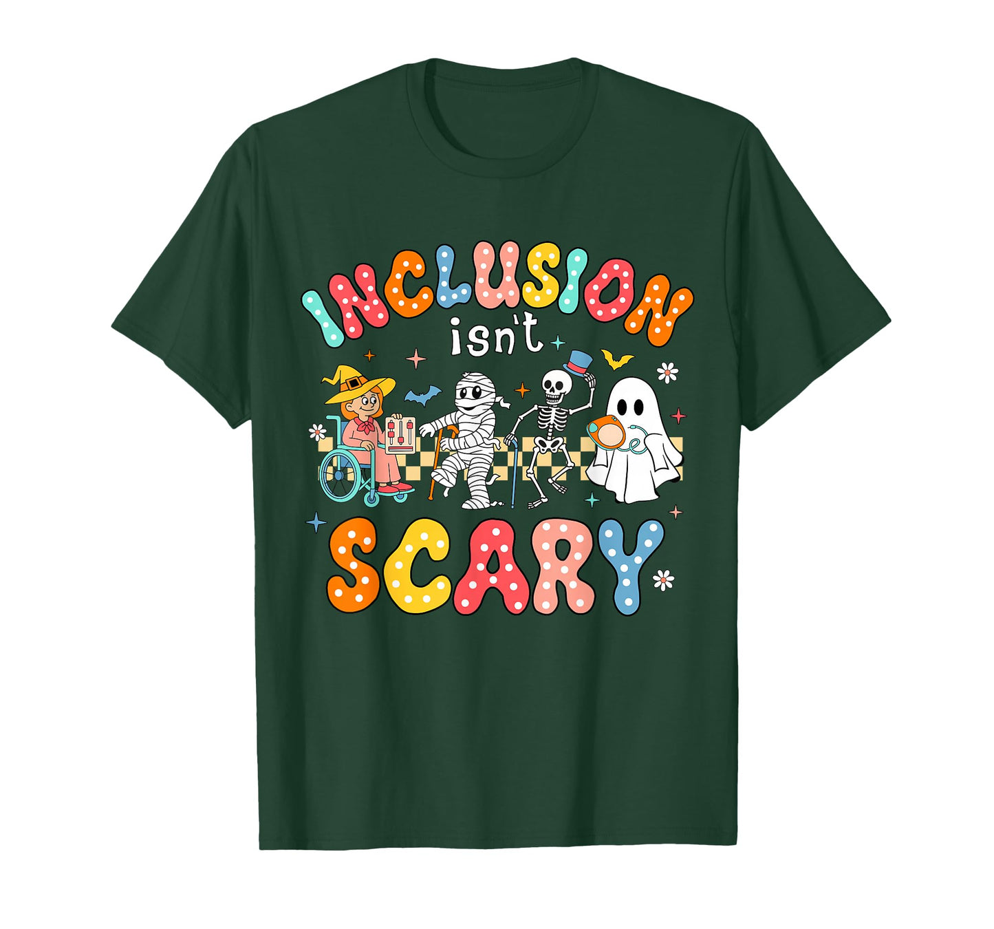 Inclusion Isn't Scary Ghost Mummy Halloween SLP Sped Teacher T-Shirt
