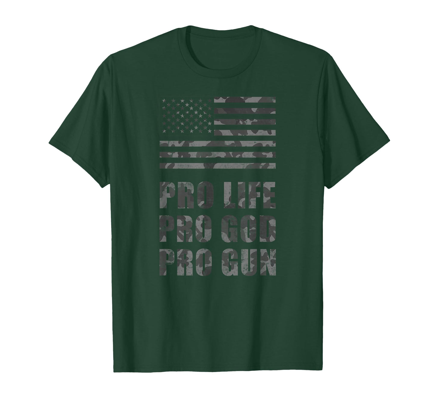 Pro Life Pro God Pro Gun - Right to Bear Arms Supporter Flag T-Shirt
