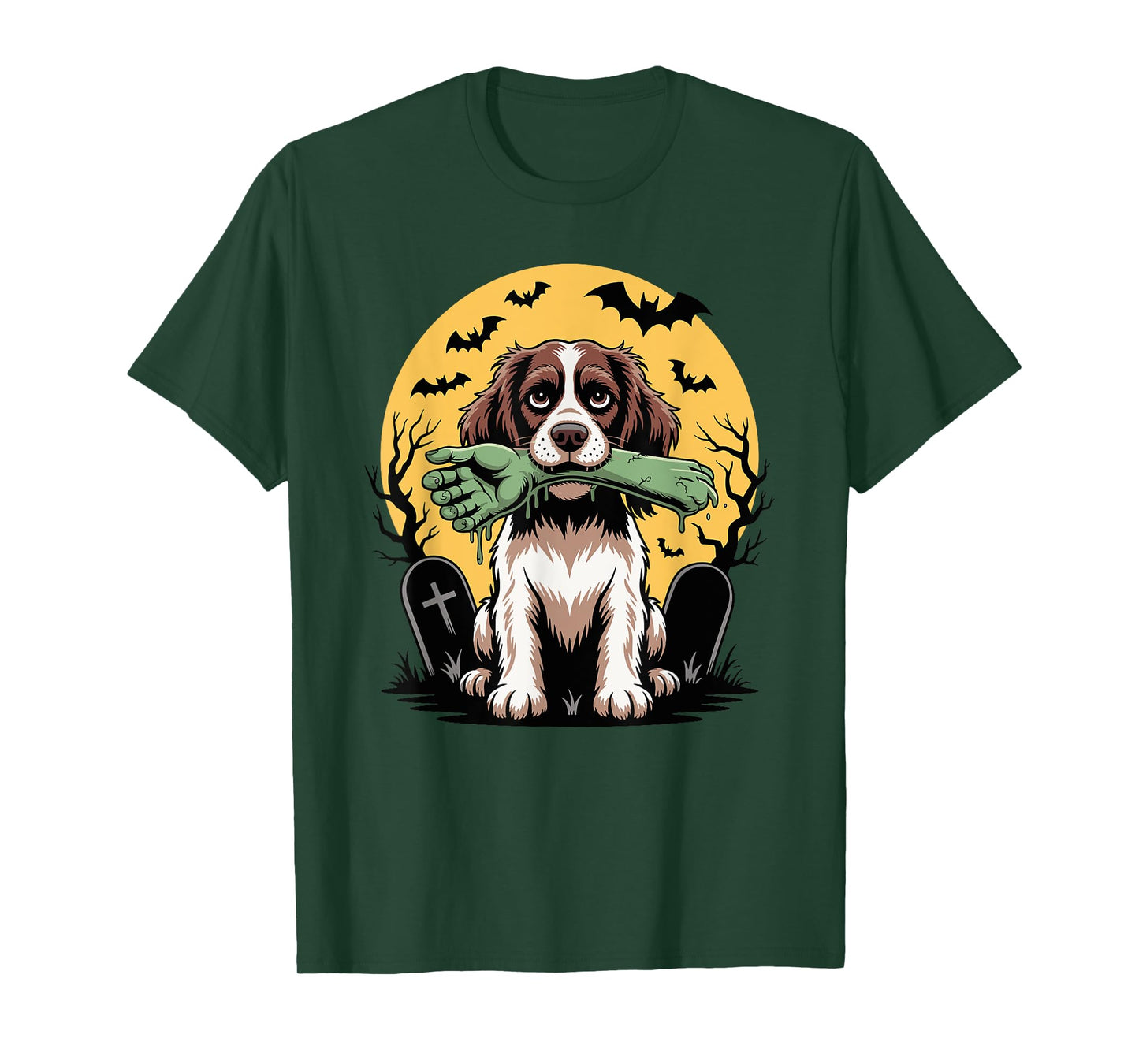 Halloween Moon Zombie English Springer Spaniel Sprocker T-Shirt