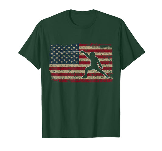 Fencer American Flag T-Shirt I Proud Fencing Gift Idea T-Shirt