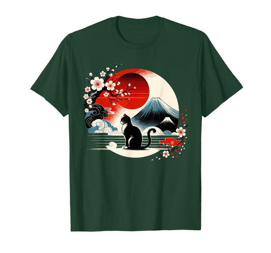 Kawaii Cat Anime Japanese Retro Men Women Kids Funny Cat T-Shirt