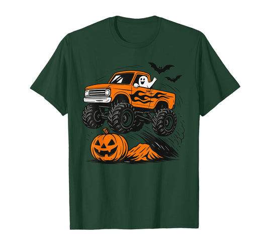 Ghost Monster Truck Costume For Kids, Cute Halloween T-Shirt