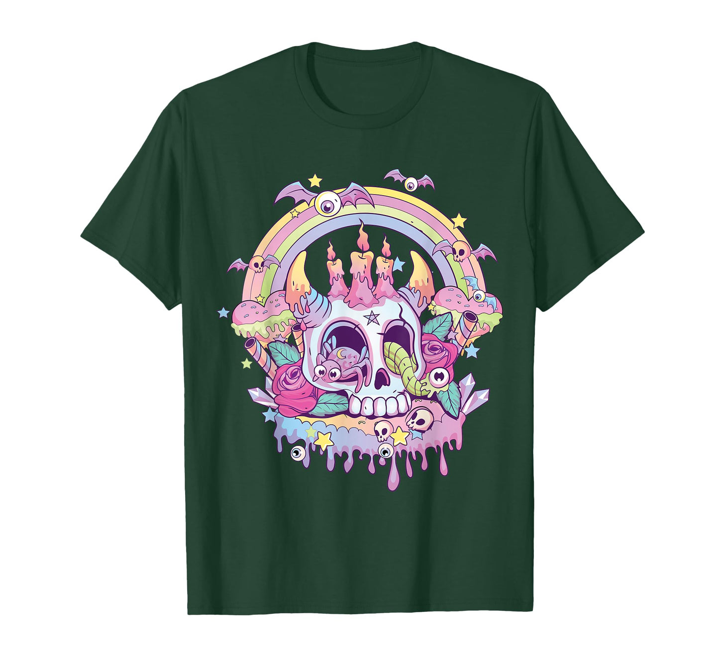 Pastel Goth Cute Creepy Satanic Skull Kawaii Occult Menhera T-Shirt