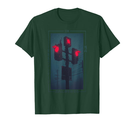 The Art of Print by MCMA - Digitally Enhanced Art Cyberpunk Anime Streetwear T-Shirt - Unisex-Adult, Black, Small, Short Sleeve, T-Shirt