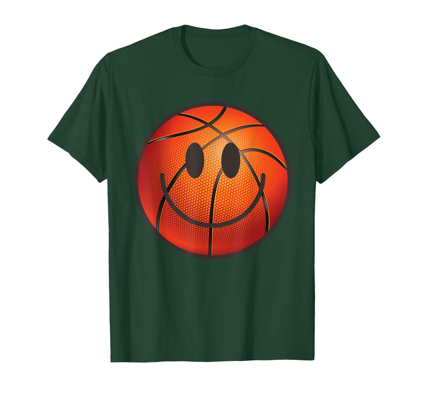 Basketball Happy Face Trendy Basketball Lovers Smile Face T-Shirt
