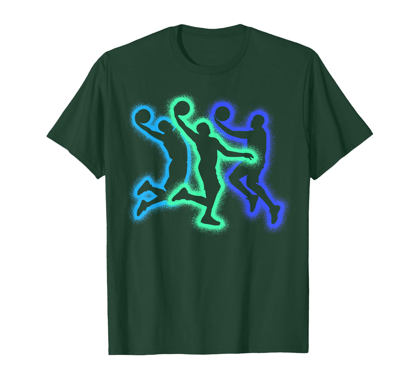 Basketball Player Dunking Silhouettes Men Basketball Boys T-Shirt