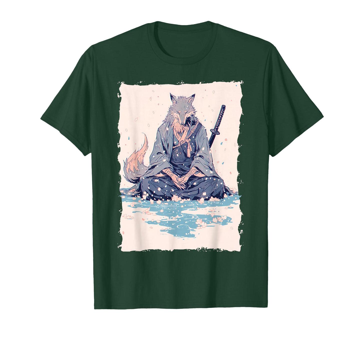 Kitsune Samurai Warrior Japan Myth Fox Spirit T-Shirt