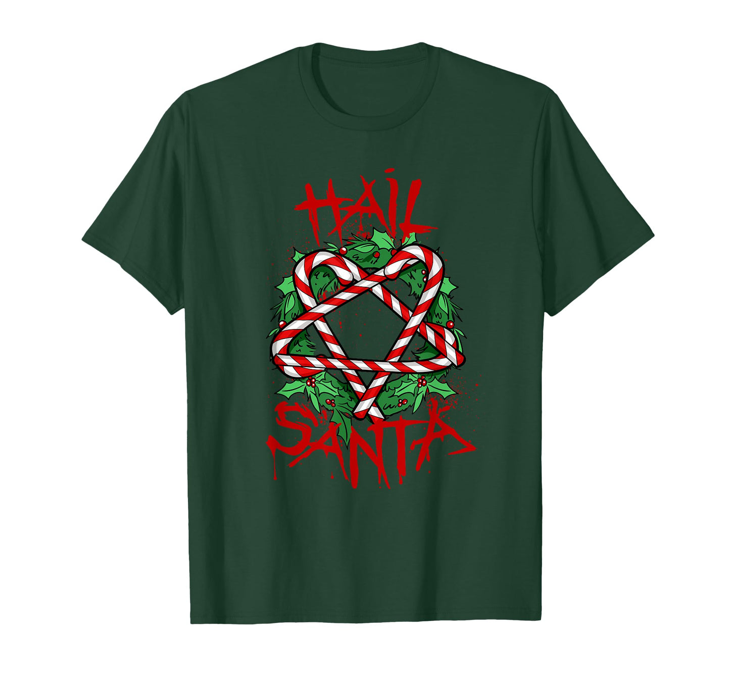 Funny & Unique Hail Santa Candy Cane Christmas Gift T-Shirt T-Shirt