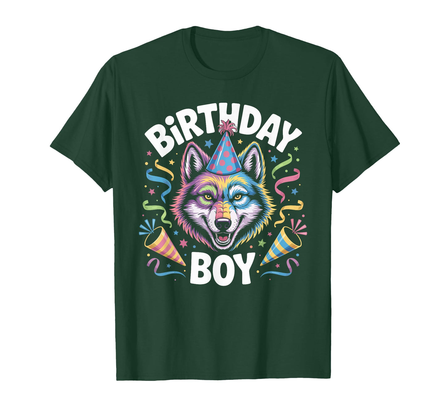 Birthday Boy WOLF Shirt Cute WOLF T Shirt for Birthday Wolve T-Shirt