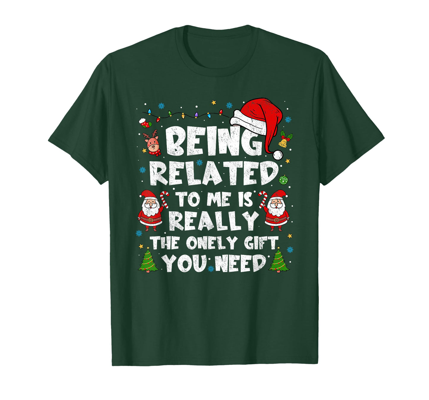 Funny Being Related to Me Xmas Matching Family T-Shirt