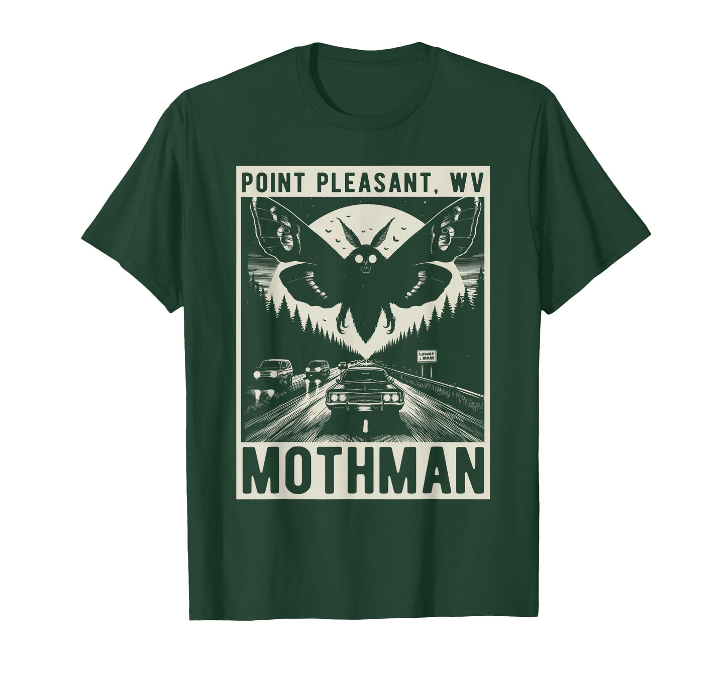 Mothman Point Pleasant W.V. Folklore Cryptozoology T-Shirt