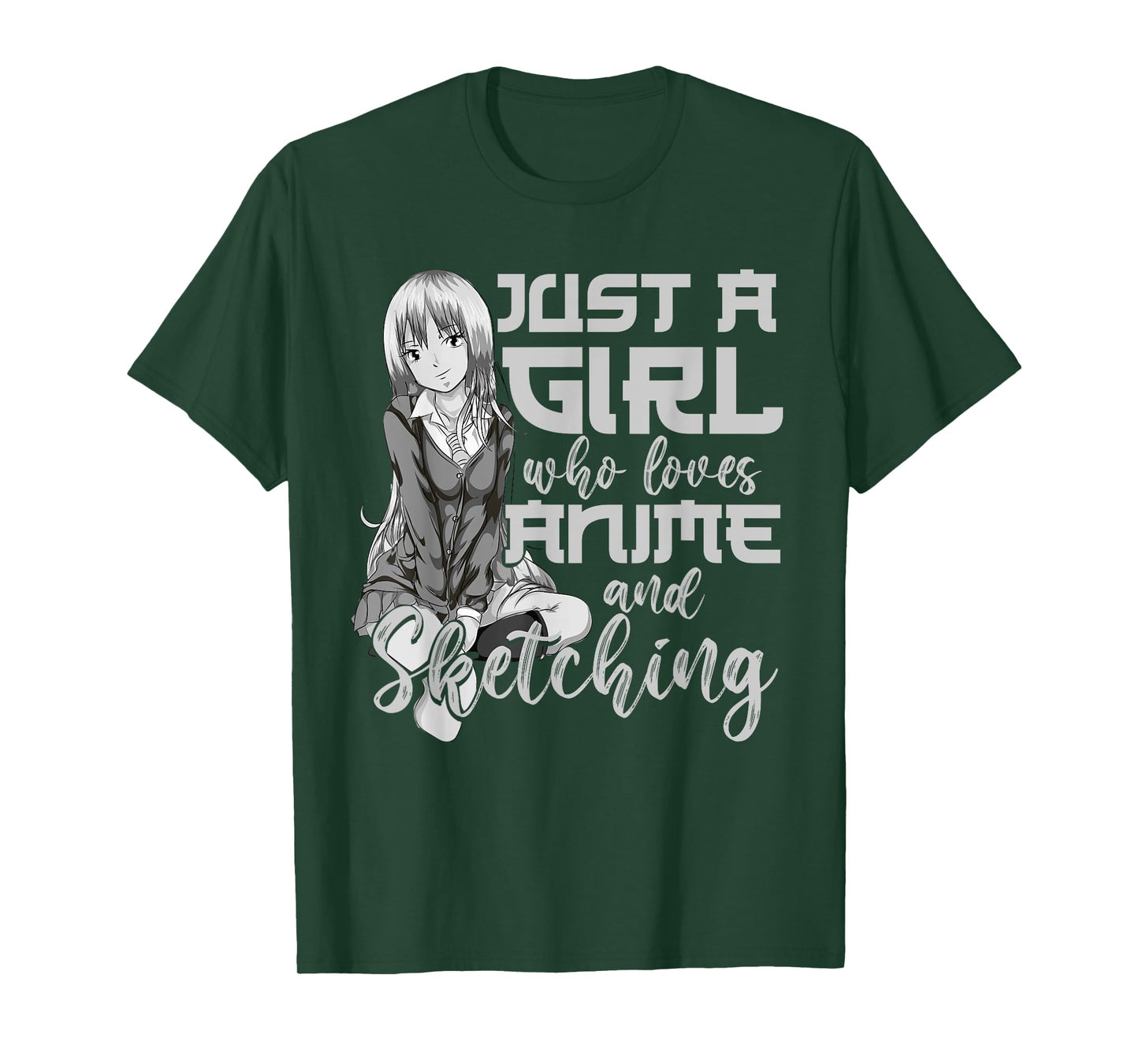 Artist Gift Just A Girl Who Loves Anime And Sketching Anime T-Shirt