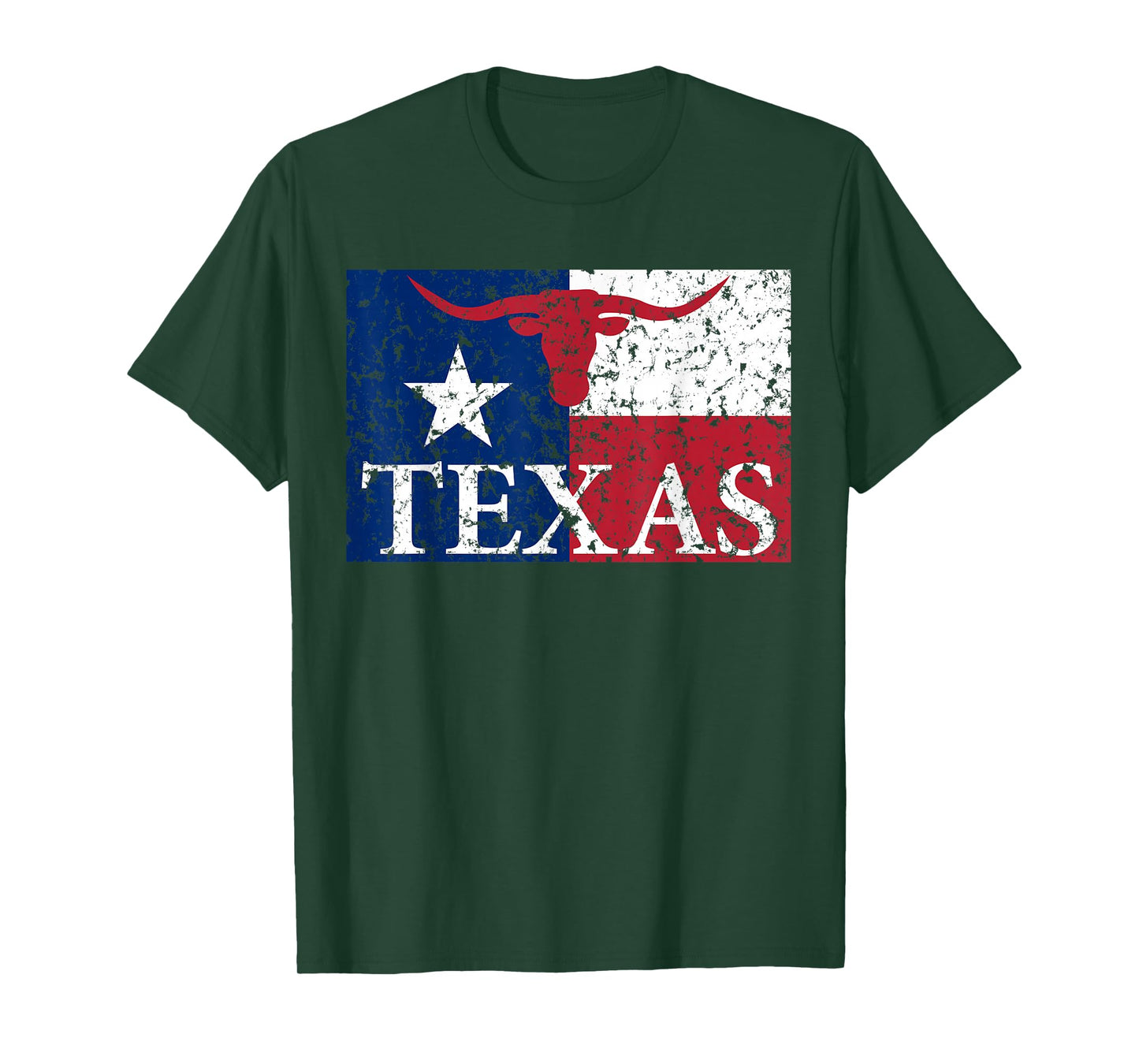 I Love Texas Longhorn Faded Grunge TX Flag T-Shirt T-Shirt