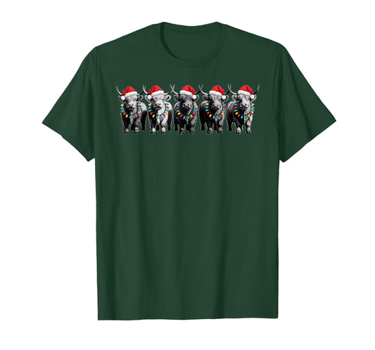 Funny Christmas Scottish Highland Cow Xmas Farm Animal Lover T-Shirt