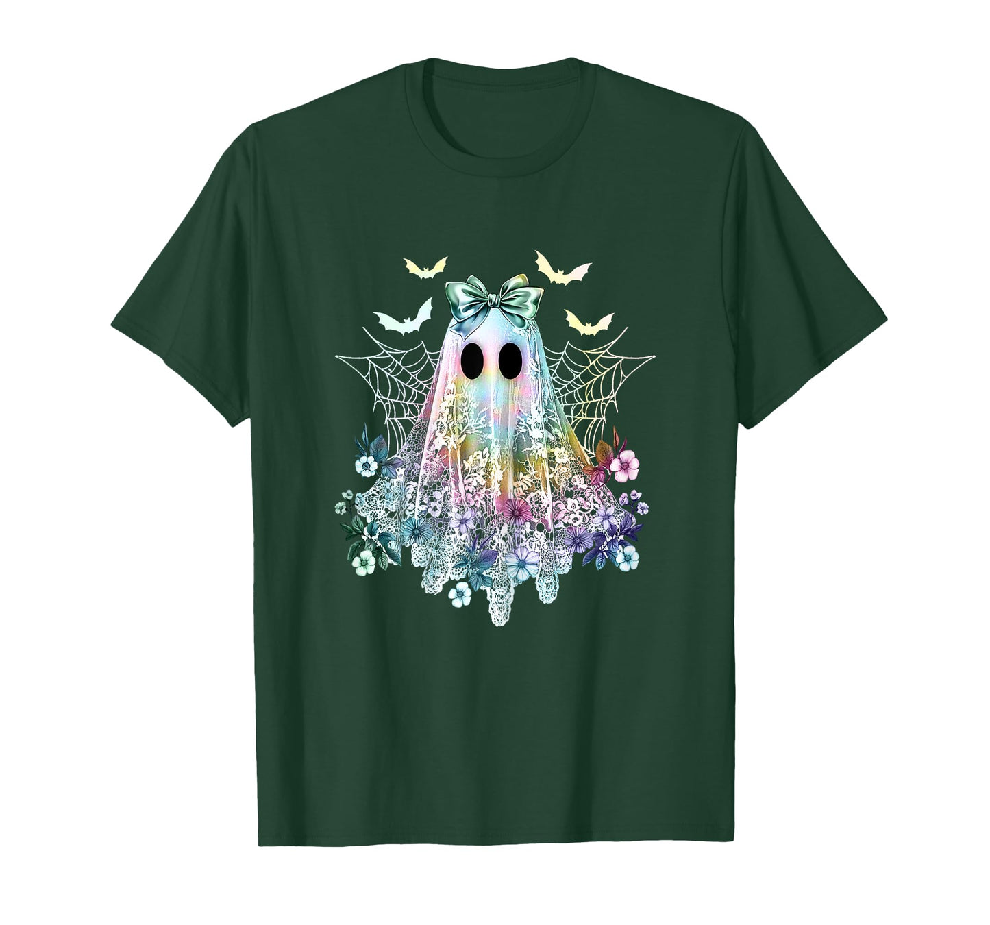 Cute Lace Ghost shirt, Halloween Boo Lace Bow, Halloween T-Shirt