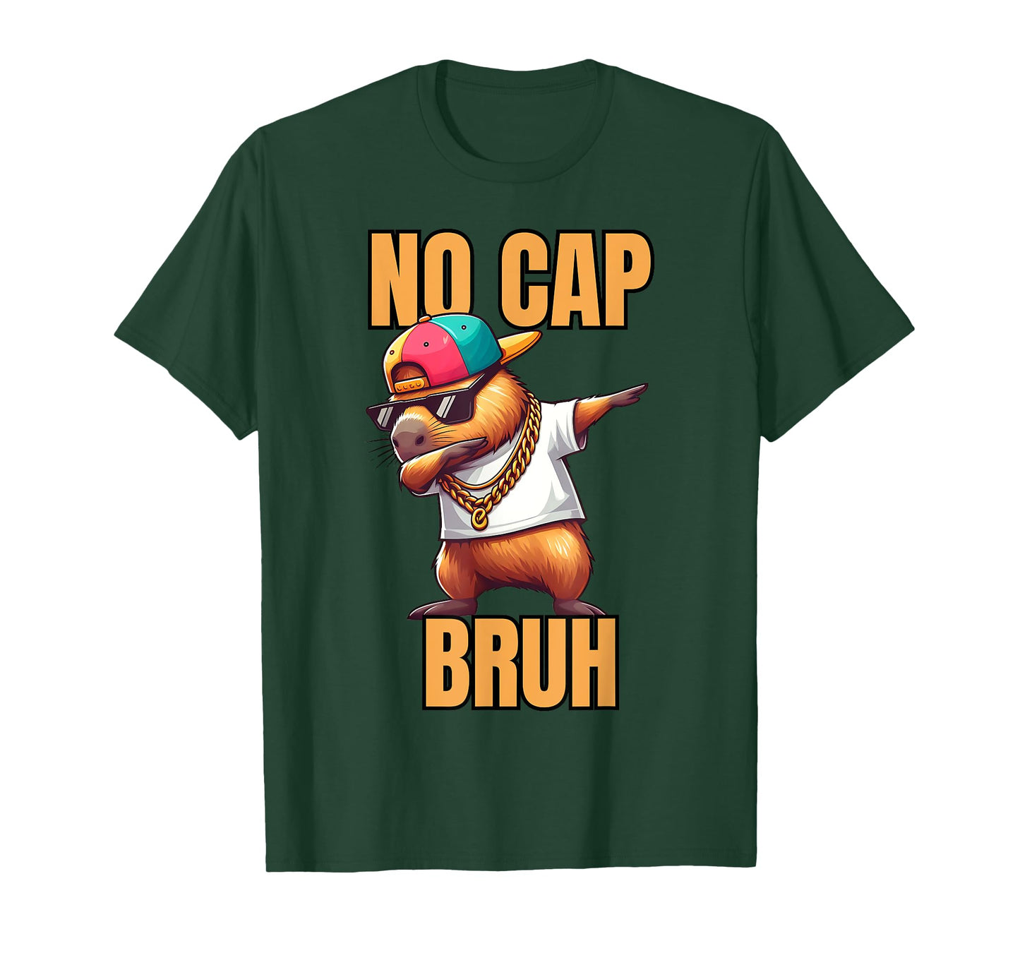 Animal Cool Capybara No Cap Bruh Gamer T-Shirt
