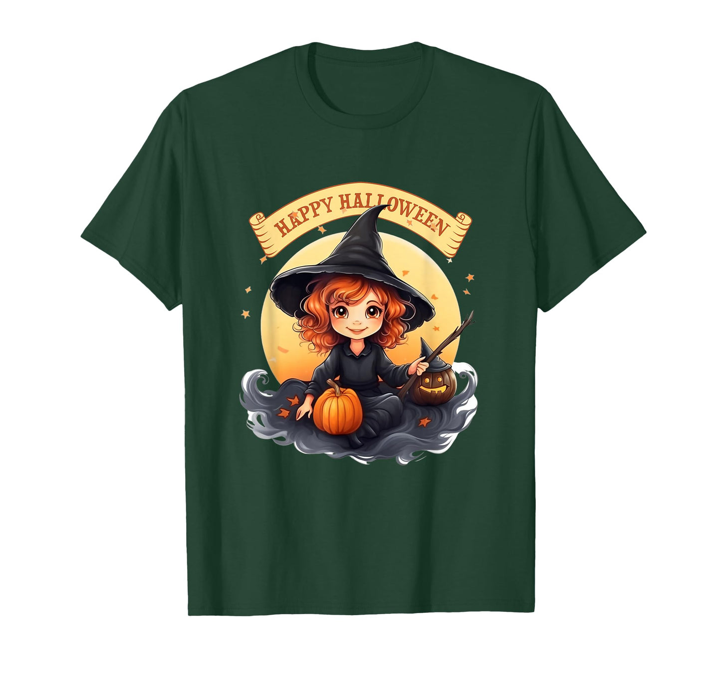 Children's Fashion - Halloween Cute Witch with Creepy Something T-Shirt