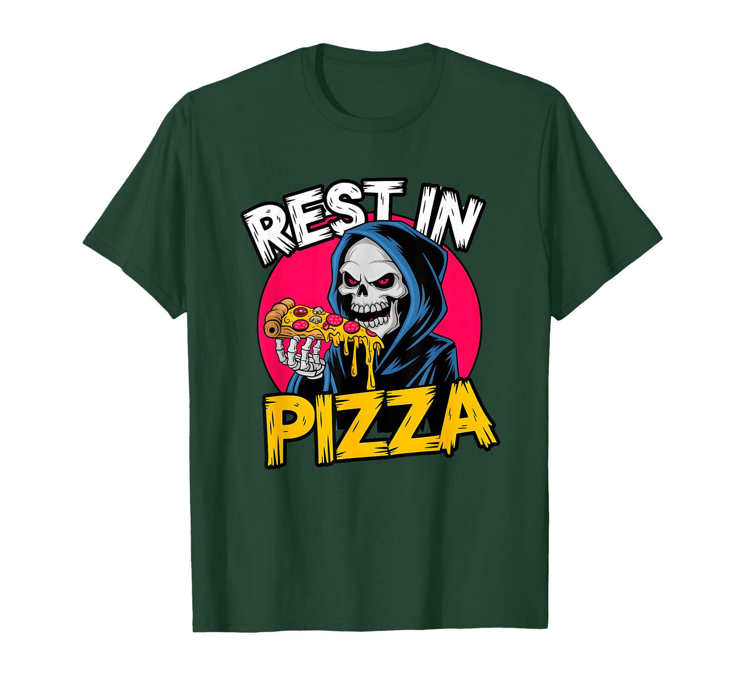 Rest in pizza Ghotic Skeleton Ghost pizza spooky Costume T-Shirt