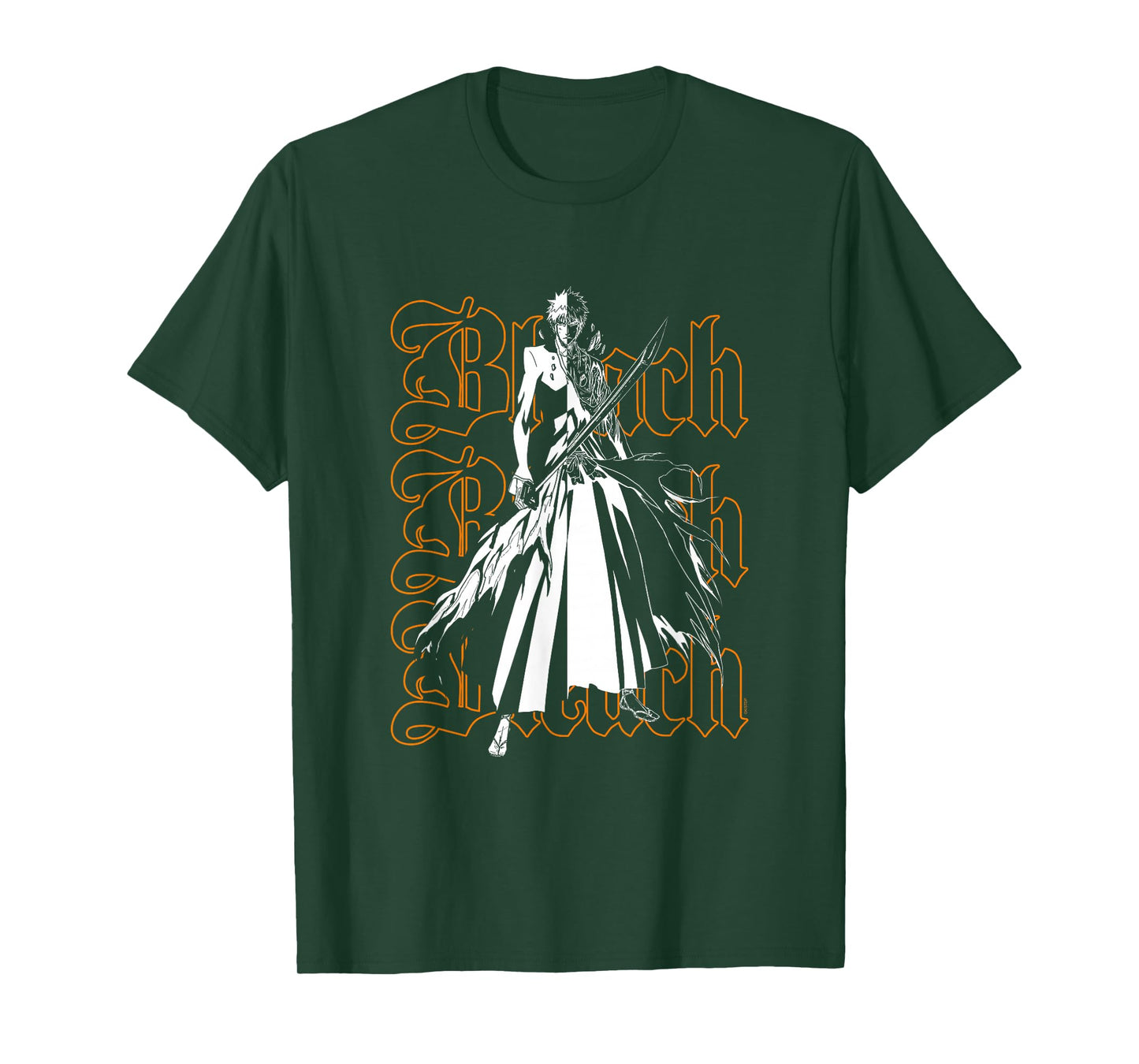 Bleach Ichigo & Repeating Gothic Logo Anime T-Shirt
