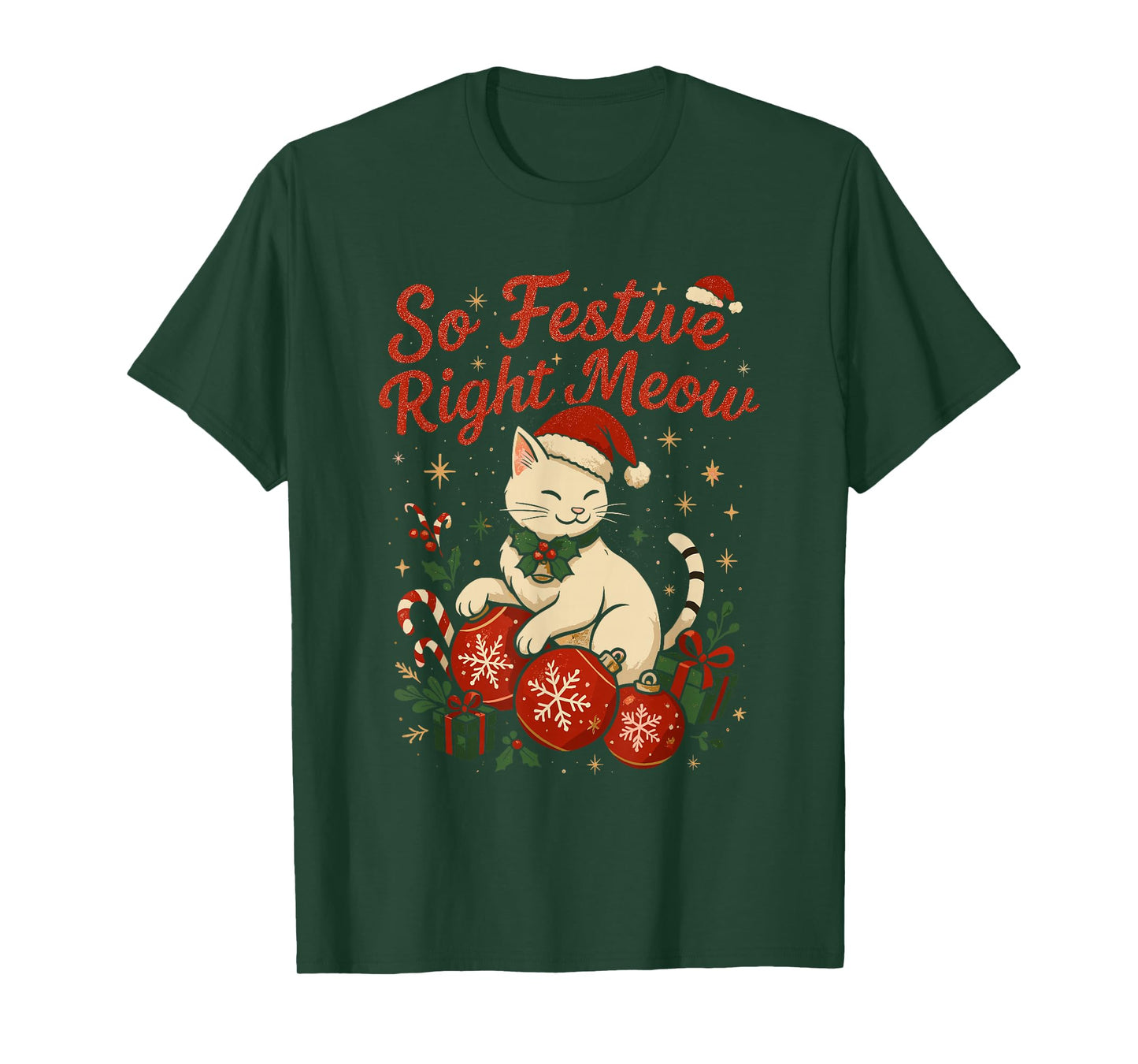 Funny Christmas Cat T-Shirt