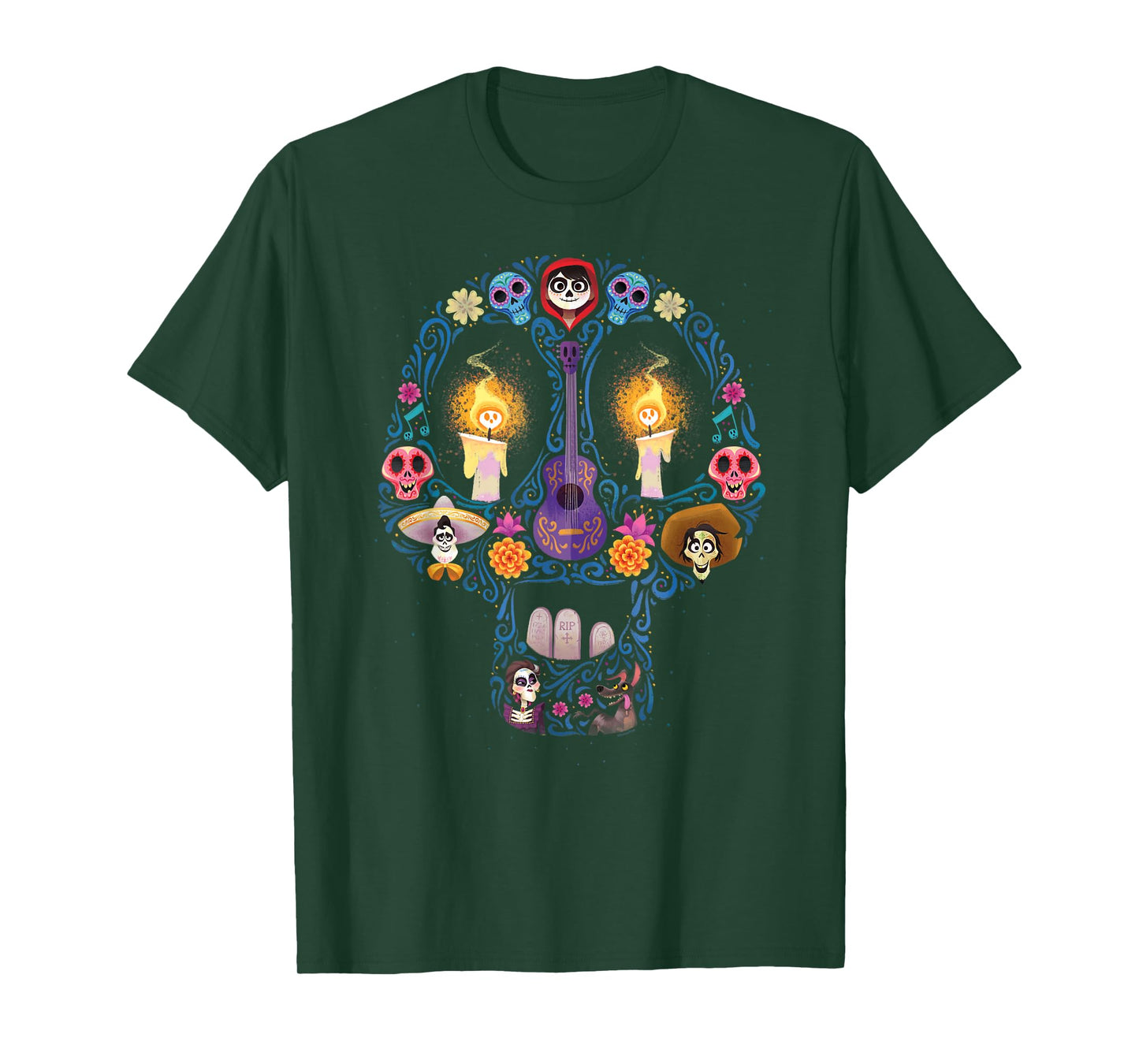 Disney Pixar Coco Land of The Dead Silhouette T-Shirt