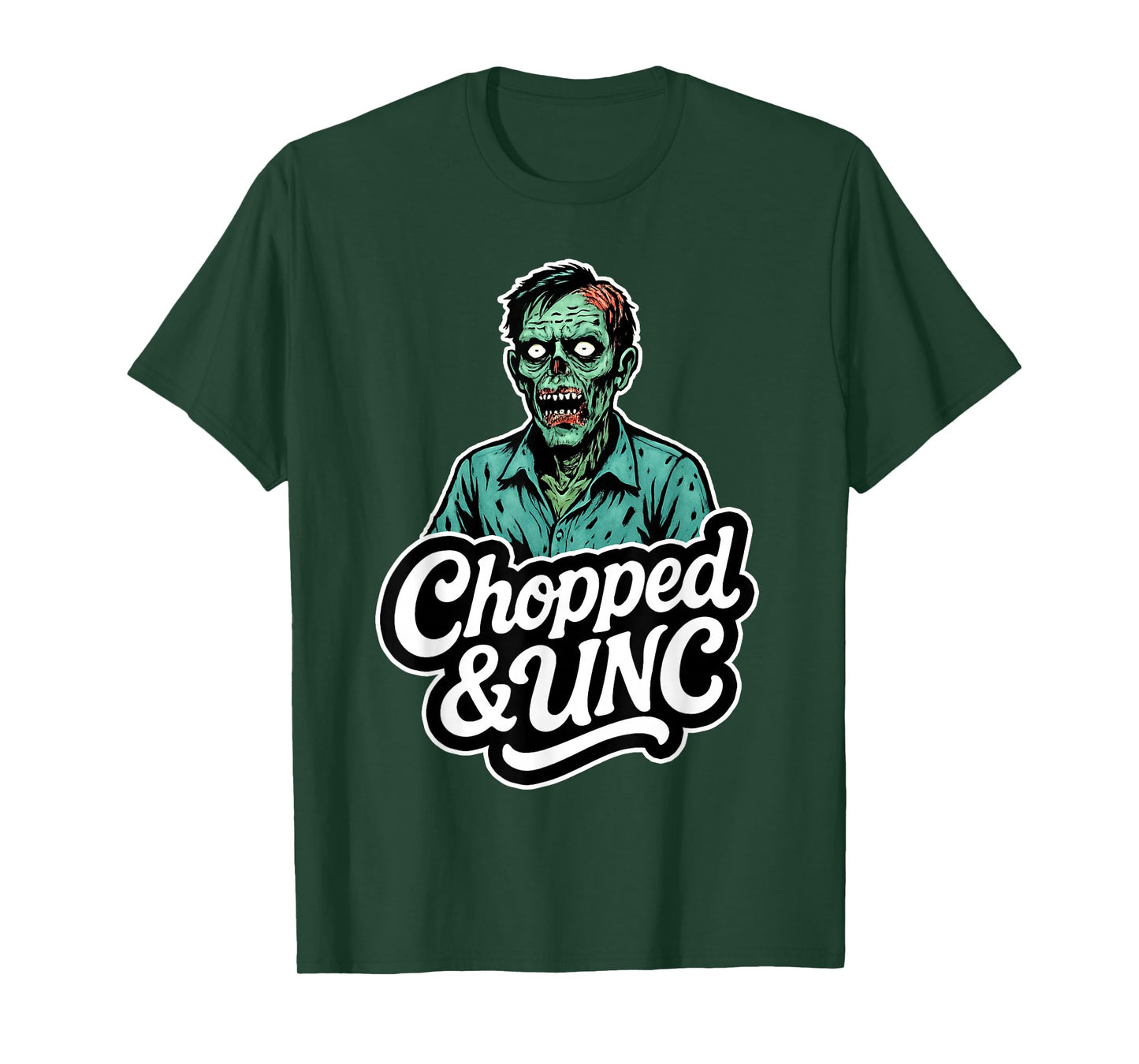 Funny Chopped and UNC Halloween Zombie Teen Slang No Rizz. T-Shirt