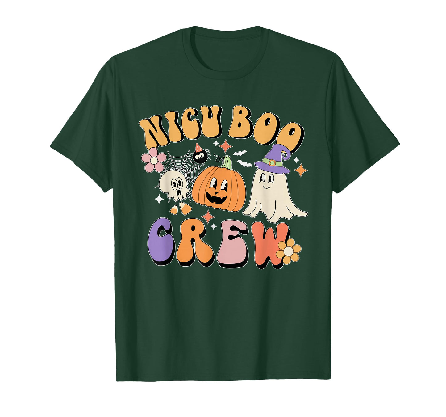 NICU Boo Crew Halloween Ghost Pumpkin T-Shirt