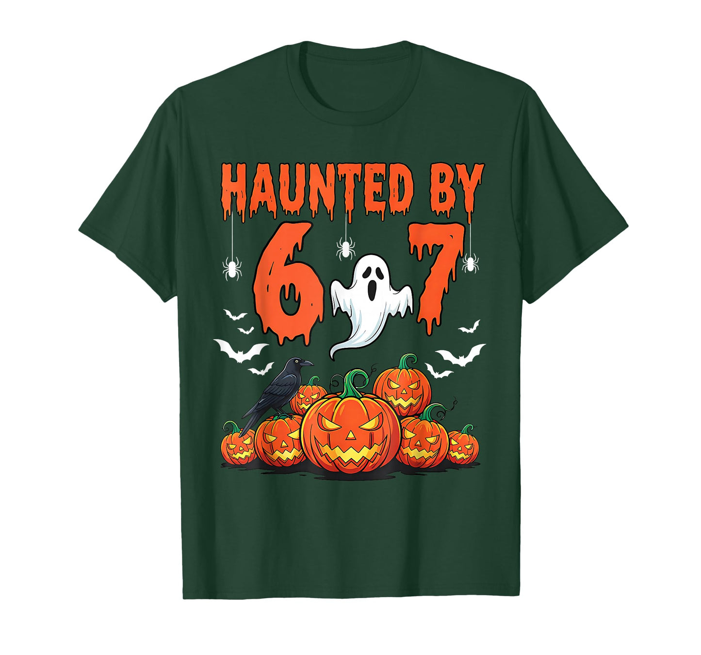 Haunted by 67 Funny Six Seven Meme 6 7 Halloween Costume Kid T-Shirt