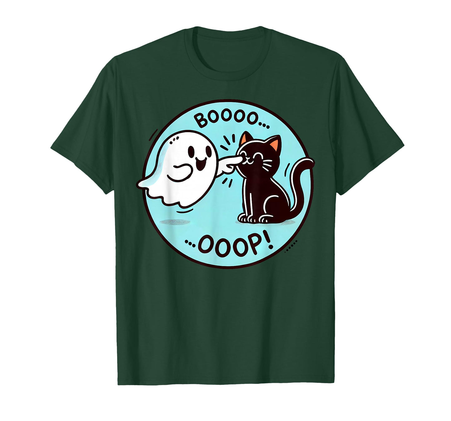 Funny Halloween Ghost Black Cat Boop Easy Lazy Costume T-Shirt