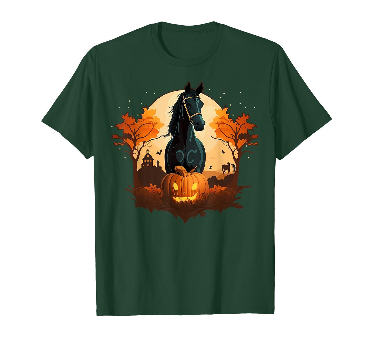 Pumpkin Horse costume on Horse Halloween T-Shirt