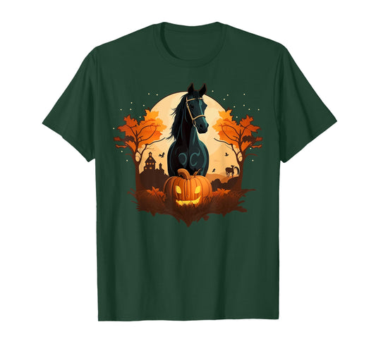 Pumpkin Horse costume on Horse Halloween T-Shirt