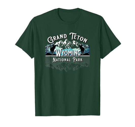 Vintage Grand Teton National Park Wyoming USA Ek Mountains T-Shirt