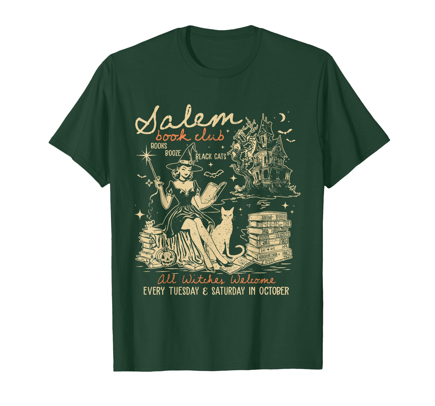 Funny Salem Book Club Bookish Witch Spicy Book Halloween T-Shirt