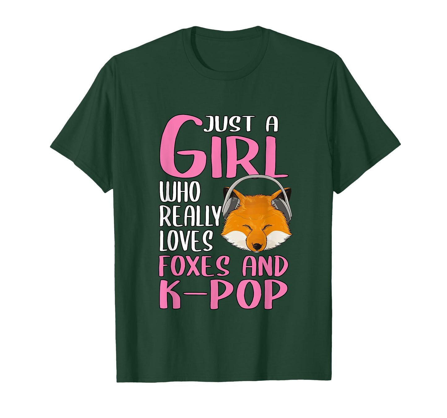 Womens Gift Just A Girl Who Really Loves Foxes And K-Pop T-Shirt
