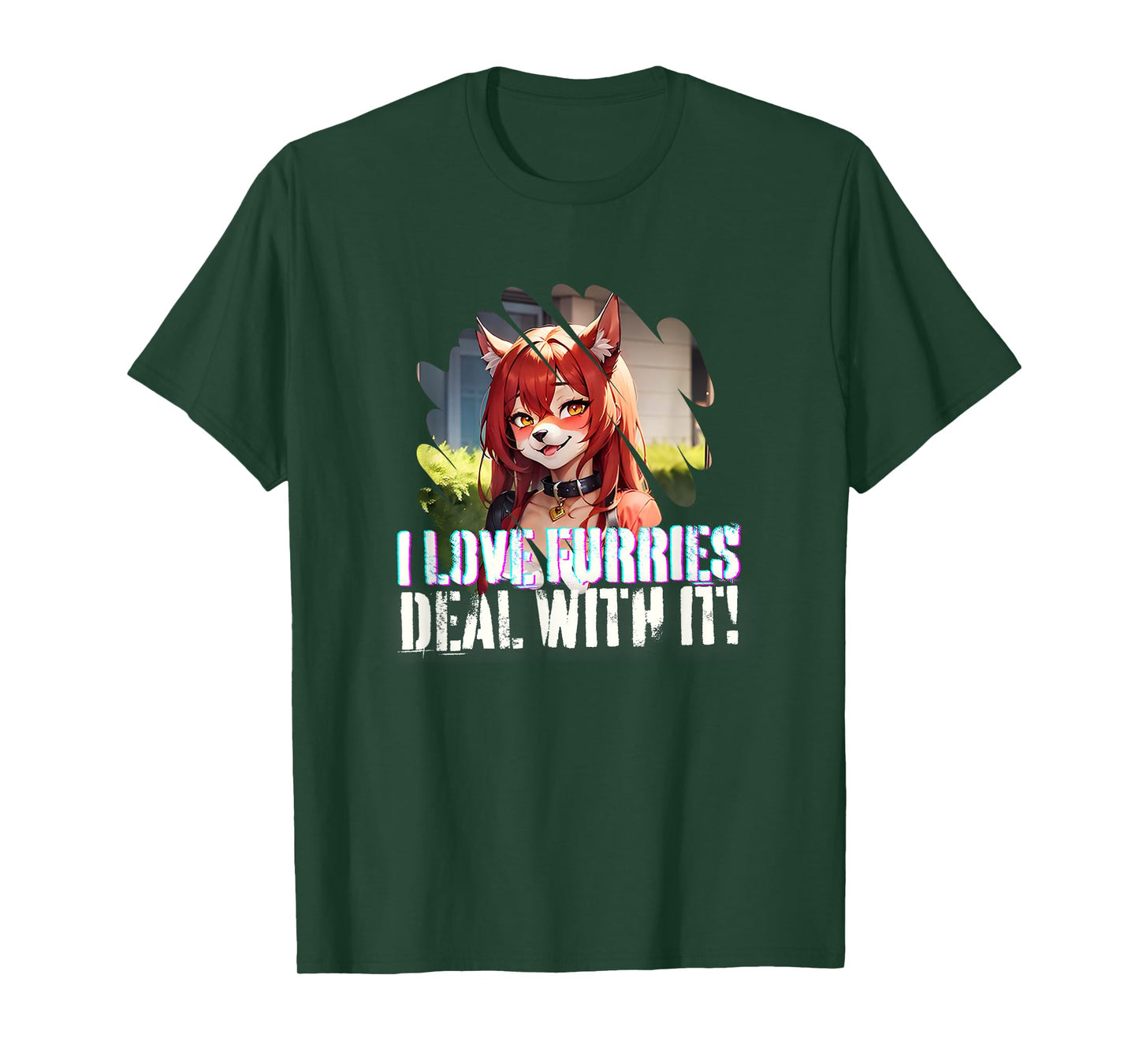 I Love Furries Furry Lover Stuff - Furry Fandom Anime Girl T-Shirt