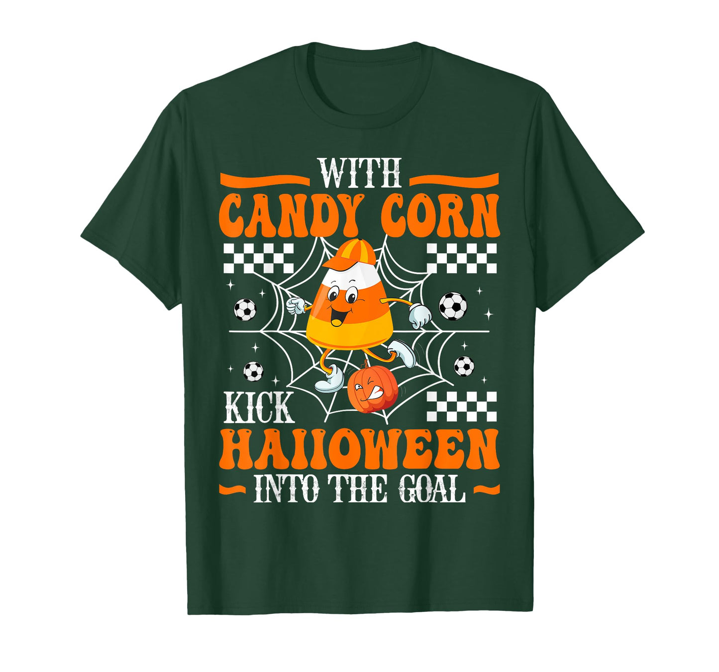 CANDY CORN SOCCER PLAY SCARY FOOTBALL PUMPKIN CUTE HALLOWEEN T-Shirt