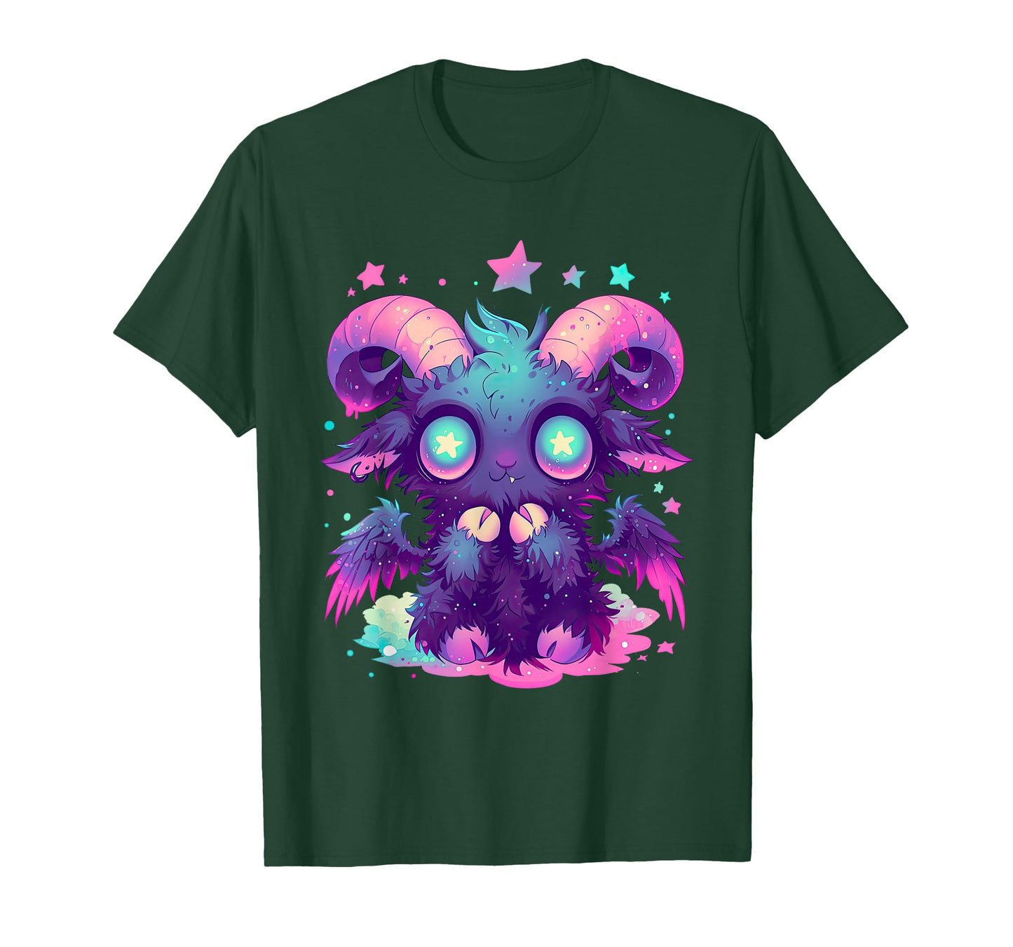 Kawaii Pastel Goth Creepy Cute Witchy Goat Baphomet T-Shirt